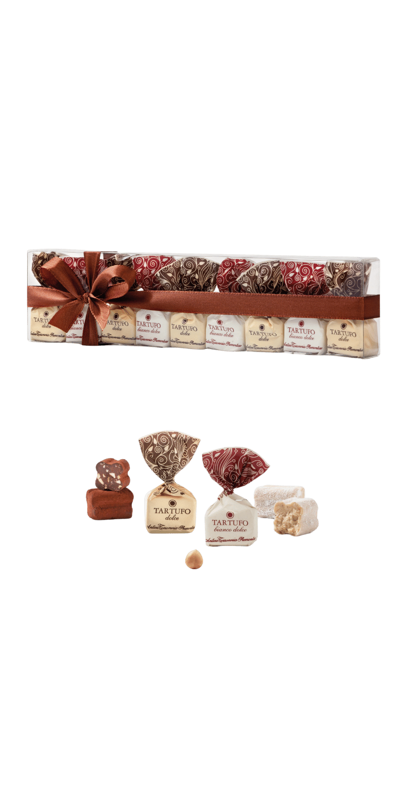 Antica Torroneria Tartufi Dolci Bianchi e Neri 125g