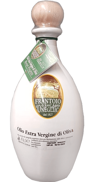 Frantoio di Sant'Agata Buon Frutto Olivenöl weiße Keramikflasche 0,5 L