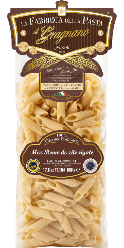 La Fabbrica della Pasta Pasta di Gragnano IGP E'Mez Penne 'de zite' Rigate