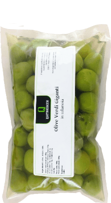 Quattrociocchi Olive Verdi Giganti in Salamoia - Grüne Riesen Oliven in Salzwasser 500g