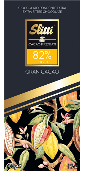 Slitti Gran Cacao 82% Kakao Edelbitter Schokoladentafel