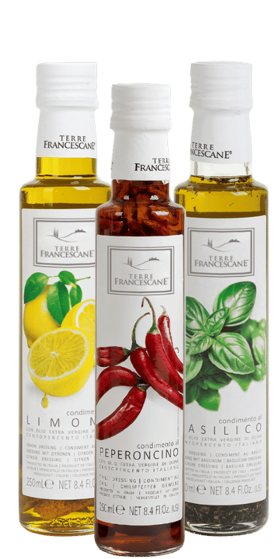 Würzöl Trio 'Die Lieblingssorten' Basilikum, Zitrone, Chili - Terre Francescane