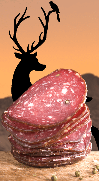 Südtiroler Hirschsalami - Metzgerei Rinner - 1 Stück  ca. 200g - vak.
