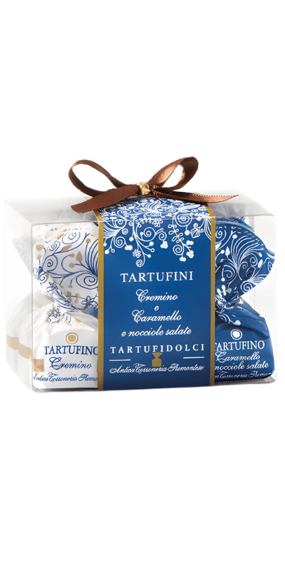 Tartufini Cremino e Caramello e Nocciole Salate 9stk - Antica Torroneria Piemontese